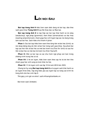 Sách Bài Tập Tiếng Anh 9 - Không Đáp Án (Tái Bản 2020)