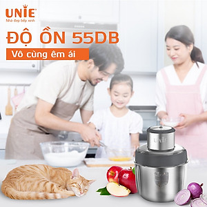 Máy Xay Thịt, Xay Thực Phẩm UNIE UE-226 - Đánh Chà Bông, Bóc Tỏi Tiêu Chuẩn Đức Thép Hợp Kim Dung Tích 2.5 Lít Công Suất 300 W - Hàng Chính Hãng
