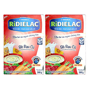 Bộ 2 Bột Ăn Dặm Vinamilk Ridielac Alpha Vị Bò Rau Củ (200g/ Hộp)