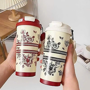 Ly Giữ Nhiệt 500ml Inox 316 Hoa Văn Sang Trọng, Giữ Nhiệt Lâu - HÀNG CHÍNH HÃNG MINIIN