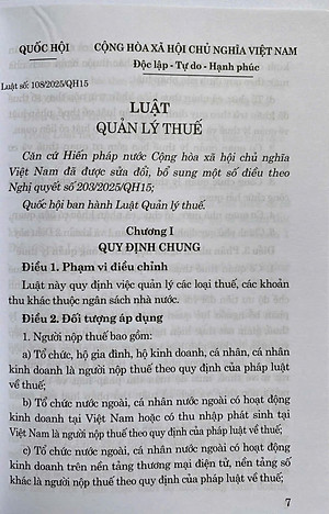 Luật Quản Lý Thuế Năm 2025