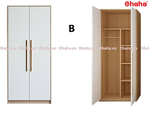 [Kèm Ảnh Thực Tế - Miễn phí vận chuyển & Lắp đặt] Tủ Quần Áo 2 Cánh Cửa Mini Đa Dụng OHAHA MN002 - Kiểu Nội Thất Lắp Ráp