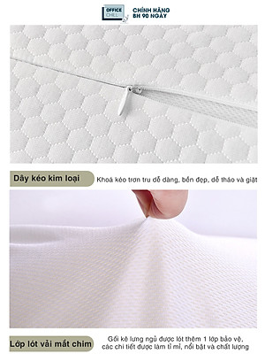 Đệm Gối Kê Lưng Ngủ OFFICE CHILL Đệm Kê Thắt Lưng Cao Su Non Hỗ Trợ Đau Lưng Thoát Vị Đĩa Đệm Bảo Hành 1 Năm