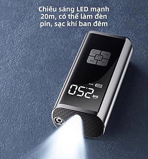Máy Bơm Lốp Xe Máy Xe Đạp Không Dây Thế Hệ Mới 2025 150PSI LED Display Nhỏ Gọn Mạnh Mẽ Tự Động Ngắt Khi Đủ Hơi