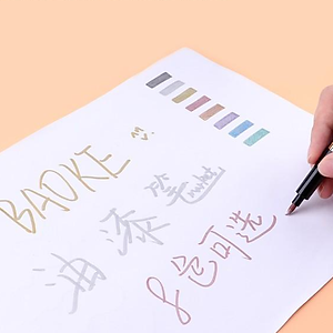 Set 8 Màu Bút lông Marker 2mm kim loại lấp lánh dựa trên nước ,Bút Nghệ Thuật Cho Học Sinh, BAOKE/MP570