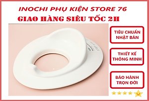 Miếng Lót Thu Nhỏ Bồn Cầu Cho Bé Tập Đi Vệ Sinh/ Bệ Ngồi Toilet , Bệ Bồn Cầu Có Đệm Cao Su Chống Trơn Trượt Đảm Bảo An Toàn Cho Bé- Chính Hãng inochi ( Tặng khăn đa năng )