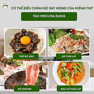 Máy thái, cắt thịt đông lạnh, thái rau củ bán tự động MS12, hàng chính hãng SGE Thailand. Phù hợp dùng cho nhà hàng, hộ kinh doanh thực phẩm, siêu thị, nhà hàng.