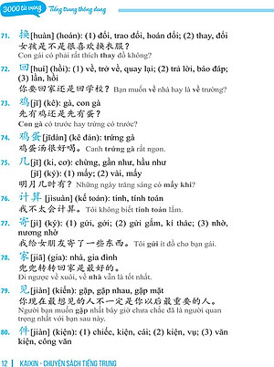 Sách 3000 Từ Vựng Tiếng Trung Thông Dụng