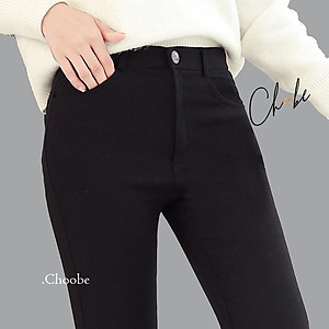 Quần tregging nữ Choobe cạp cao chất vải cao cấp thun ôm dày dặn co giãn tốt Q13
