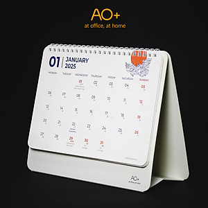 Lịch để bàn 2026 AO+ bản giới hạn có lịch âm in họa tiết hoa văn vốn cổ AA625