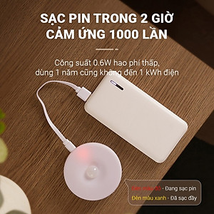 Đèn LED cảm biến chuyển động cảm biến thông minh, ánh sáng bảo vệ mắt, sạc pin USB đời mới, dán tường, tủ quần áo, cầu thang, phòng ngủ… Cảm Ứng không dây - Giao Màu Ngẫu Nhiên