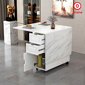 [ Kèm hình thực tế - Miễn phí giao hàng và lắp đặt tại TP.HCM] Bàn ăn thông minh xếp gọn Ohaha có bánh xe - BA026