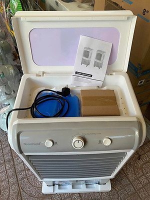 Quạt điều hòa Nineshield KB-588A 45L + tặng 2 đá khô có bánh xe, Motor đồng bền bỉ, êm ái, tiết kiệm điện, dễ dàng vệ sinh, hàng nhập khẩu