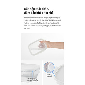 Hộp bảo quản thủy tinh LocknLock BLANC - Hộp vuông