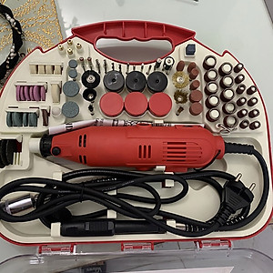 Bộ Máy Khoan Mài Cắt Khắc Kèm Phụ Kiện Mini ABG 100 Chi Tiết Với Thiết Kế Nhỏ Gọn Trọng Lượng Nhẹ Dễ Dàng Mang Theo Sử Dụng Với Các Ngành Hạt Nhân Khắc, Chạm Khắc Gỗ, Mài Tấm Nhôm, Tấm Đồng Mỏng, Bảng Nhựa, Bảng Mạch In, Dính – Hàng Chính Hãng