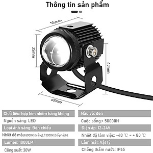 đèn trợ sáng bi cầu mini Lắp Ô tô Xe Máy Pha Bi Cầu Chống không thấm nước Chói Cắt Sáng Chùm cao và thấp