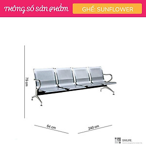 Ghế băng chờ sắt xi 4 chỗ ngồi SMLIFE Sunflower