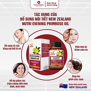 Viên Uống Bổ Sung Nội Tiết New Zealand Nutri Evening Primrose Oil 60 Viên | Giúp Bổ Sung Nội Tiết Tố - Nhập Khẩu Chính Hãng
