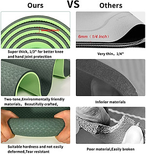 [LOẠI TỐT - HÀNG CAO CẤP] Thảm Tập Yoga 8mm, Tập Gym dộ dày 5-8mm 2 Lớp không mùi chống trơn trượt - Chính hãng dododios