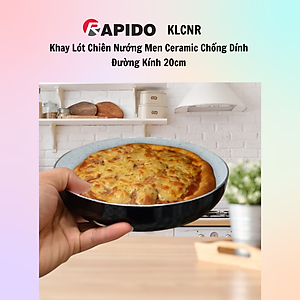 Khay lót chiên nướng Rapido men ceramic chống dính - Khay chiên nướng nồi chiên không dầu chống dính Greblon bền đẹp đường kính 20cm dùng trong nồi chiên không dầu - Hàng chính hãng