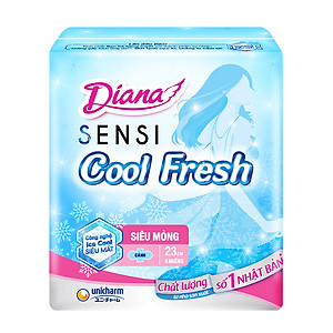 Bộ 6 Gói Băng Vệ Sinh Diana SenSi Cool Fresh Siêu Mỏng Cánh (8 Miếng/Gói)