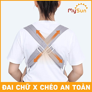 Điệu địu vải cho em bé sơ sinh 4 tư thế có đỡ cổ đa năng an toàn 1 2 3 4 5 6 12 tháng tuổi MySun
