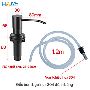 Vòi bơm hút nước rửa chén đầu inox 304 sơn đen HOBBY Home Decor NRC4