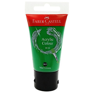 Tuýp màu vẽ acrylic 30ml midgreen (xanh lá trung tính) Faber 1183063