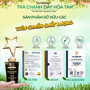 [TẶNG TOPPING] Trà Chanh Dây hòa tan Sunbeleaf, có chanh dây thật, trà hoa quả tươi ngon, thanh mát, hộp 10 gói