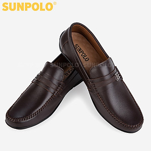 Giày Lười Nam Da Bò SUNPOLO MU2516 Trẻ trung, Thanh lịch (Đen, Nâu)