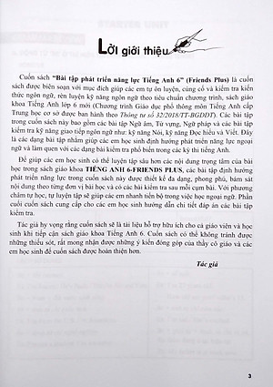 Bài Tập Phát Triển Năng Lực Tiếng Anh 6 - Friends Plus (Theo Chương Trình Giáo Dục Phổ Thông Mới)