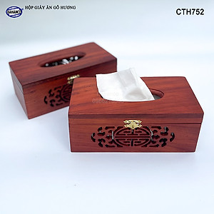 Hộp Giấy Ăn Bằng Gỗ Hương (Cỡ lớn - đủ mẫu) Đục Khắc Hoa Văn Tinh Xảo/Độc Đáo