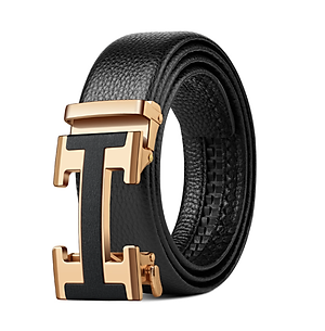 Thắt lưng nam chữ H da bò nguyên chất mặt khóa tự động hợp kim cao cấp