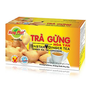 Trà Gừng Hòa Tan Hùng Phát Hỗ Trợ Giải Cảm Lạnh Làm Ấm Cơ Thể Tốt Cho Hệ Tiêu Hóa Hộp 20 Gói