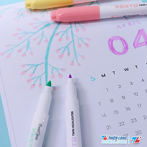 Bút dạ quang màu Pastel Thiên Long Pazto HL-016 - Bút dạ quang rửa được - Không để lại vết khi Photocopy ()
