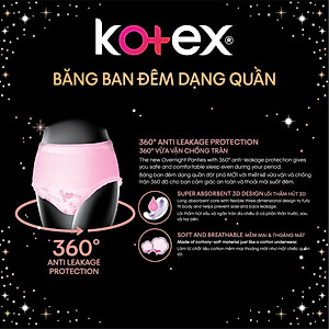   Combo 4 băng vệ sinh Kotex đêm dạng quần cỡ M/L (2 miếng/Gói)