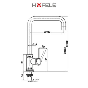 Vòi bếp Hafele HT21-CC1F245U - 577.55.260 (Hàng chính hãng)