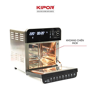 Nồi chiên không dầu KIPOR KP-AF657 - 15L - Lò nướng điển tử công nghệ RAPID AIR nhiệt tối đa 230 độ lòng nồi inox 304- Hàng chính hãng