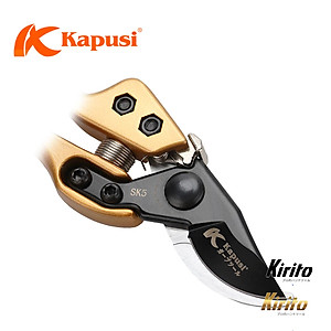 Kéo cắt cành trợ lực Nhật Kapusi K-8618 200mm, thép SK5 màu vàng hoặc tím (Giao ngẫu nhiên)