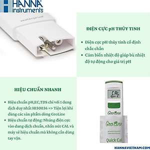 Bút đo pH/Nhiệt độ chống thấm nước trong thủy canh HANNA HI98118 - Hàng chính hãng