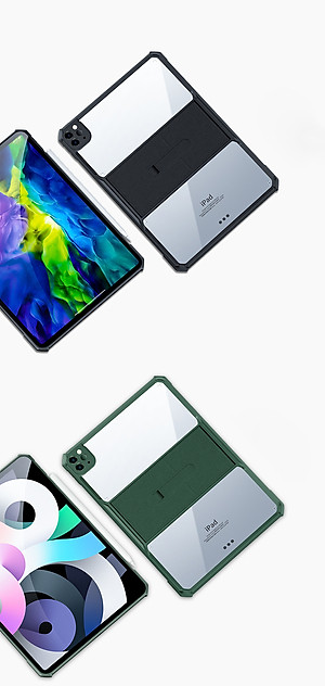Ốp lưng chống sốc cho iPad Pro 11inch 2024 M4, iPad Pro 13inch 2024 M4, iPad Pro 11inch M1/M2, iPad Pro 12.9inch 2020/ M1 2021/ M2 2022 chính hãng XUNDD có giá đỡ 3 chế độ - Hàng chính hãng