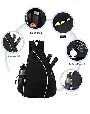 Balo Đựng Vợt Pickleball Dạng Đeo Chéo,Đeo Lưng Nhiều Ngăn, Chất Liệu Vải Cao Cấp Chính Hãng Đại Nam Sport