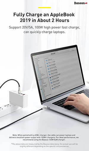 Cáp sạc Baseus Type C 100W, Cáp sạc siêu nhanh 100W Baseus Metal Data Cable Type C to Type C (100W) - Hàng nhập khẩu
