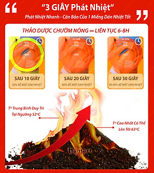 Miếng Dán Đau Bụng Kinh Hamart Dán Chườm Ấm Bụng Giữ Nhiệt Cơ Thể 3 Vị Thảo Dược Thiên Nhiên