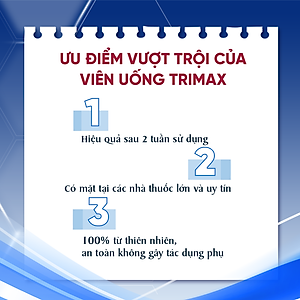 Viên Uống Hỗ Trợ Co Thắt Búi Trĩ Trimax Hủ 30 Viên Nguyên Liệu Từ Thiên Nhiên