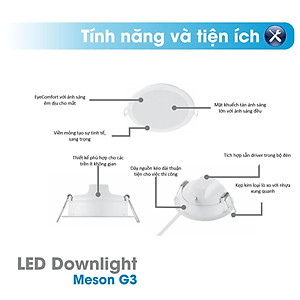 Bộ đèn LED Downlight Meson G3 PHILIPS 220V-240V - Ánh sáng đồng đều, giá cạnh tranh - Hàng Chính Hãng