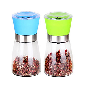 Cối Xay Tiêu Kiêm Đựng Tiêu Đa Năng Bằng Thủy Tinh Có Tay Cầm Vặn Tiện Lợi - Dụng Cụ Rắc Gia Vị Thông Minh (Nhiều Màu)
