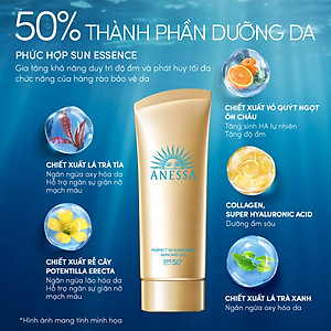 Kem chống nắng dạng gel dưỡng ẩm bảo vệ hoàn hảo Anessa Perfect UV Sunscreen Skincare Gel SPF50+ PA++++ 90g