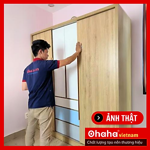[Kèm Ảnh Thực Tế - Miễn phí vận chuyển & Lắp đặt] TỦ QUẦN ÁO GỖ CÔNG NGHIỆP CAO CẤP OHAHA - TACC012