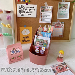 Hộp bút đa năng nhiều ngăn hộp đựng bút để bàn nhựa kiểu Hàn Quốc decor phòng